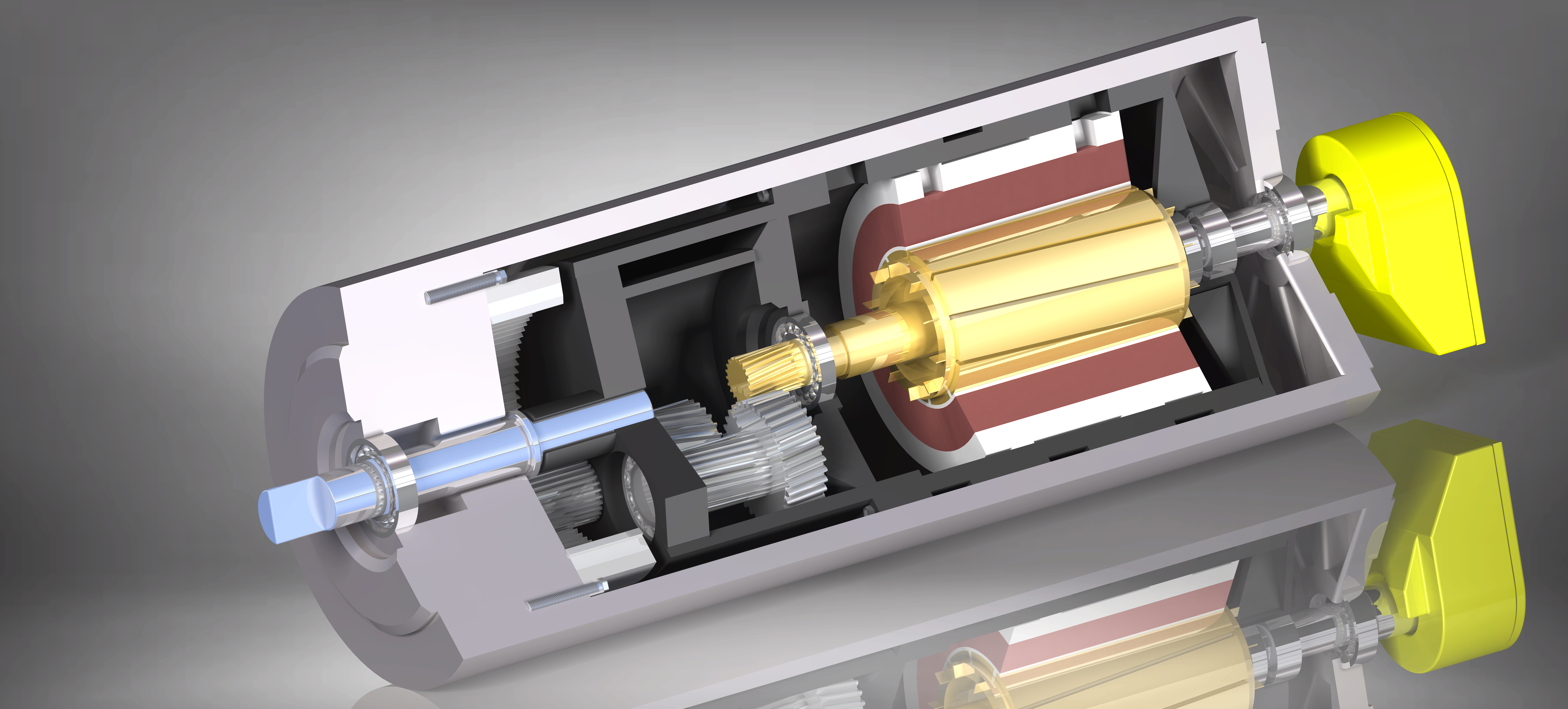 矿用输送带传动滚筒半剖结构3D数模图纸 STP格式